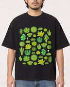 Mockup Boxy Heavyweight Tee Black male close-up 22