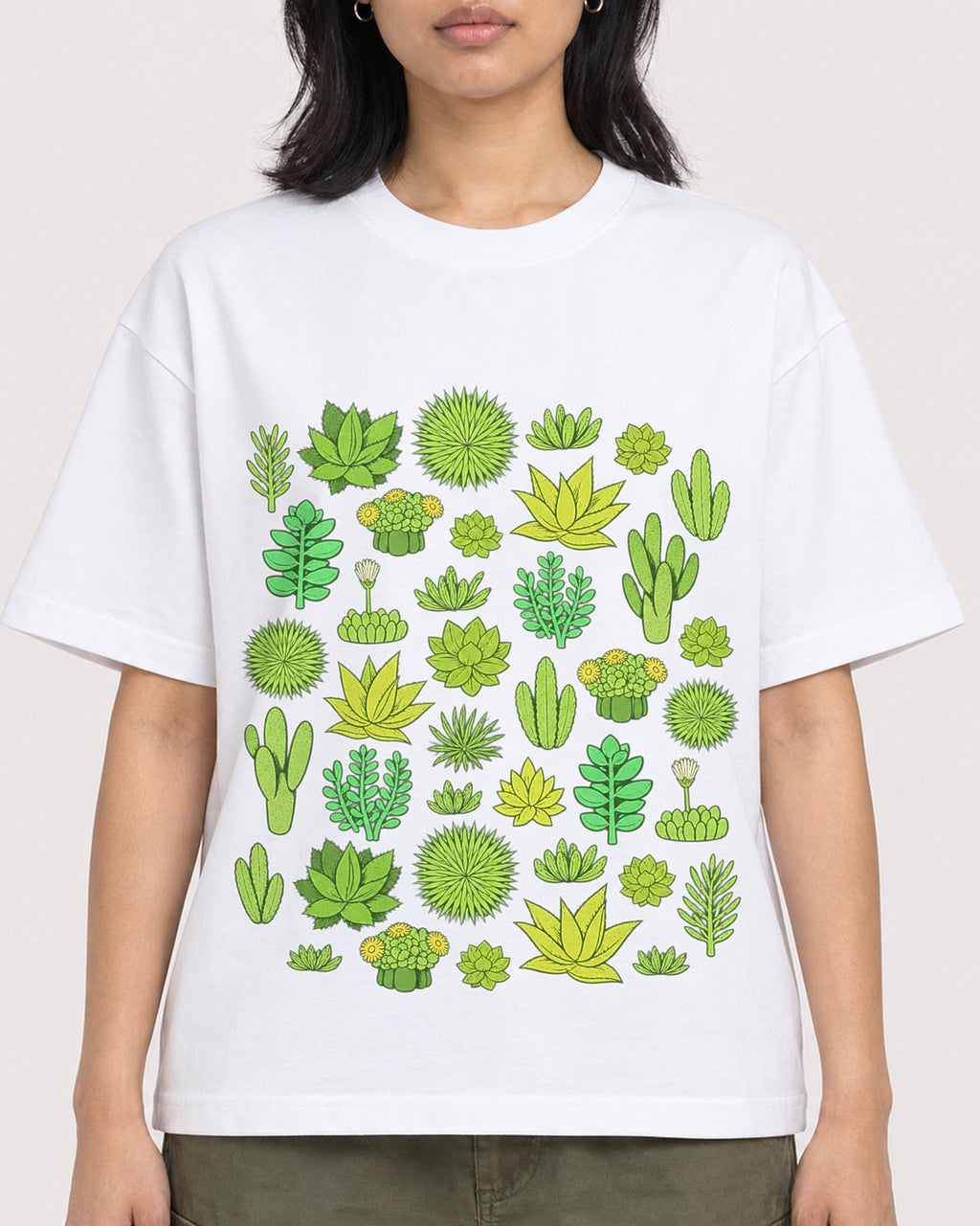 Mockup Boxy Heavyweight Tee White female close-up 22