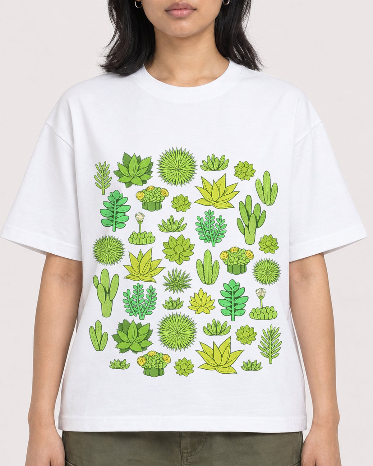 Mockup Boxy Heavyweight Tee White female close-up 22