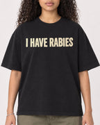 Mockup Boxy Heavyweight Tee Black female close-up 10