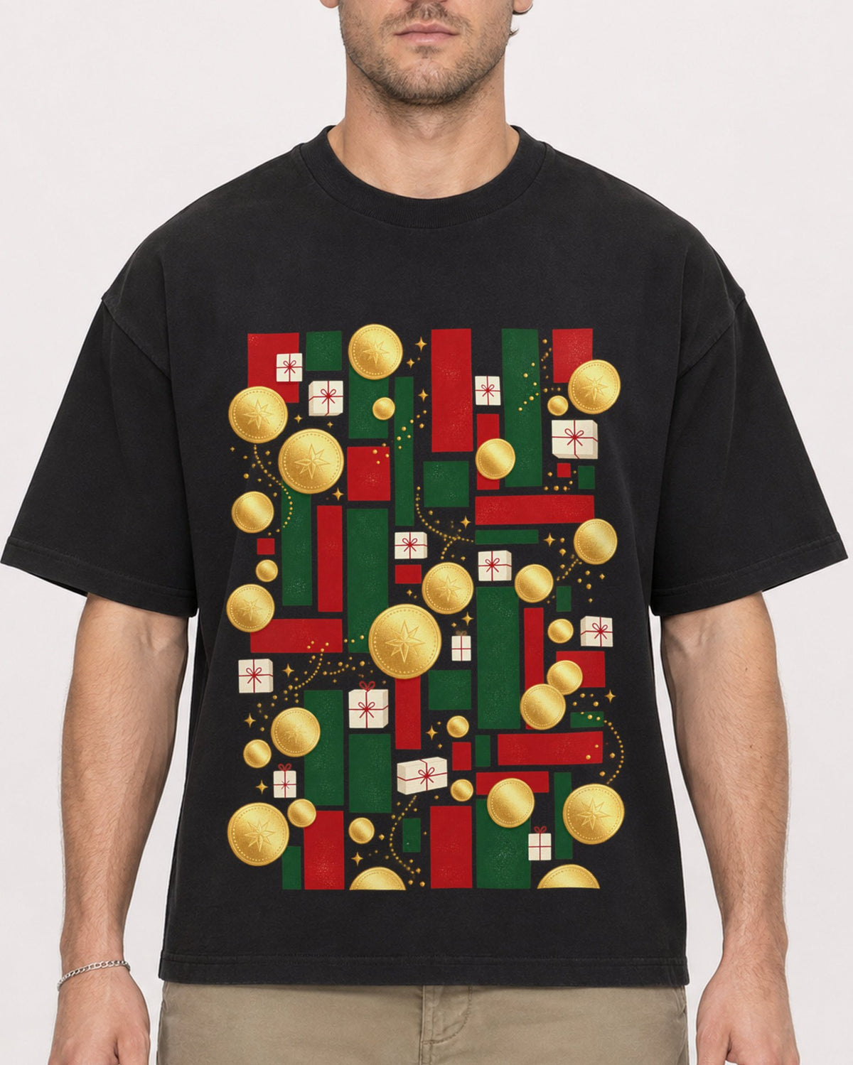 Mockup Boxy Heavyweight Tee Black male close-up 08