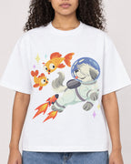 Mockup Boxy Heavyweight Tee White female close-up 10