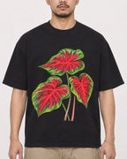 Mockup Boxy Heavyweight Tee Black male close-up 32