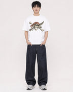 Mockup Boxy Heavyweight Tee White male full-body 01
