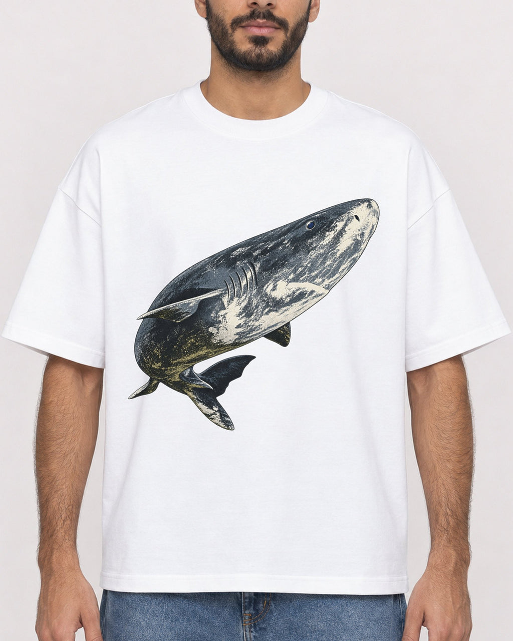 Mockup Boxy Heavyweight Tee White male close-up 07
