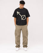 Mockup Boxy Heavyweight Tee Black male full-body 16