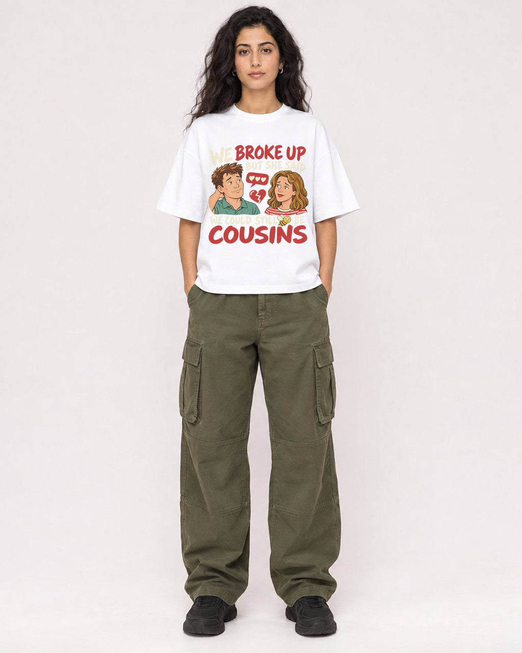 Mockup Boxy Heavyweight Tee White female full-body 07