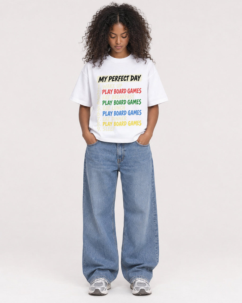 Mockup Boxy Heavyweight Tee White female full-body 05