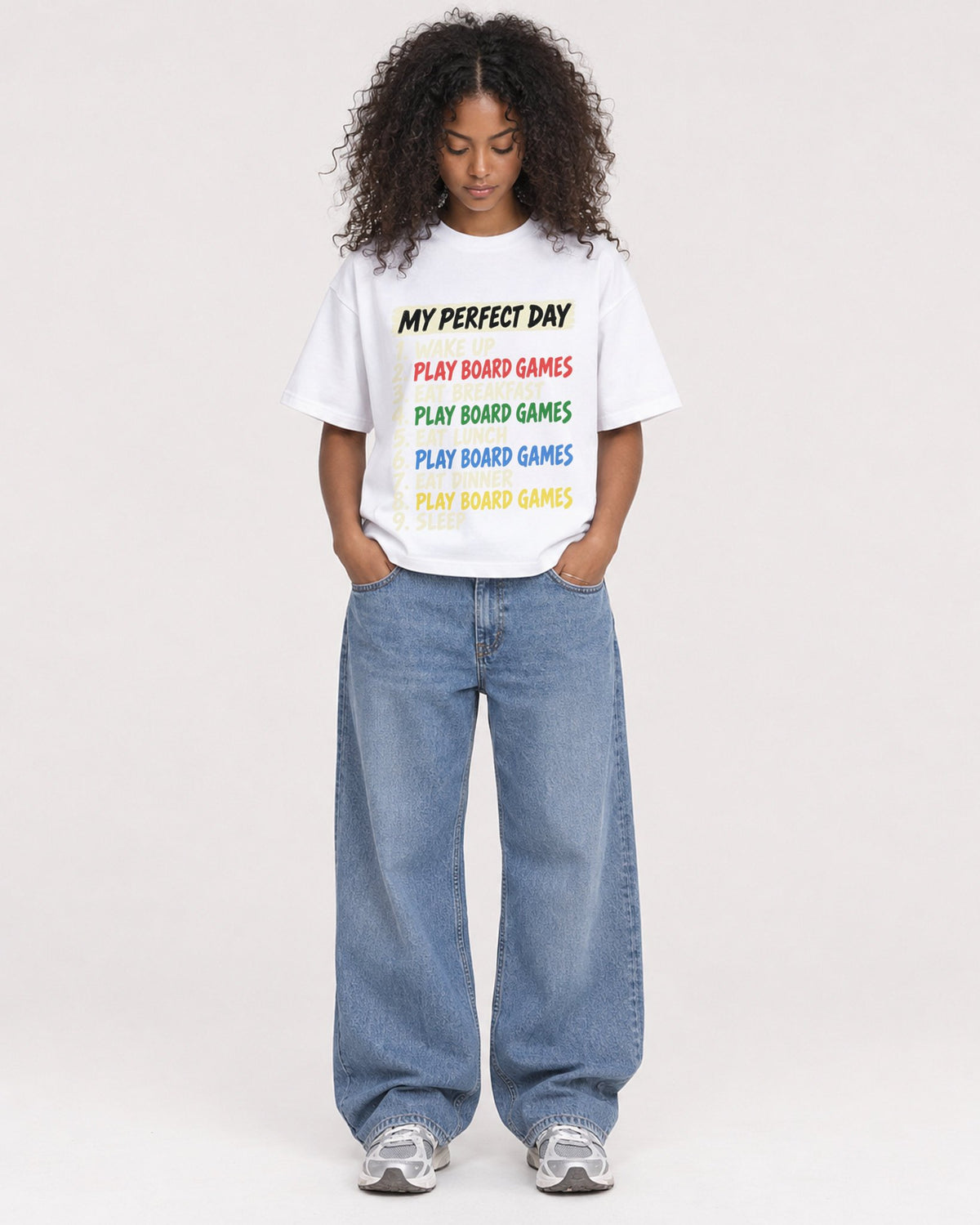 Mockup Boxy Heavyweight Tee White female full-body 05