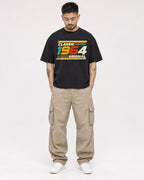 Mockup Boxy Heavyweight Tee Black male full-body 12