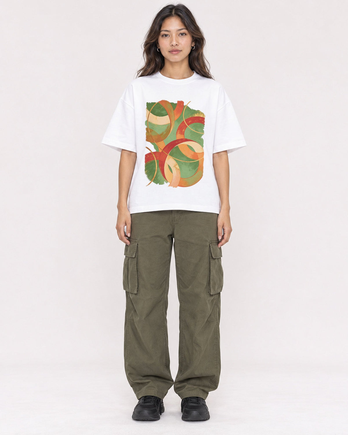 Mockup Boxy Heavyweight Tee White female full-body 02