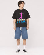 Mockup Boxy Heavyweight Tee Black male full-body 03
