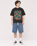 Mockup Boxy Heavyweight Tee Black male full-body 03