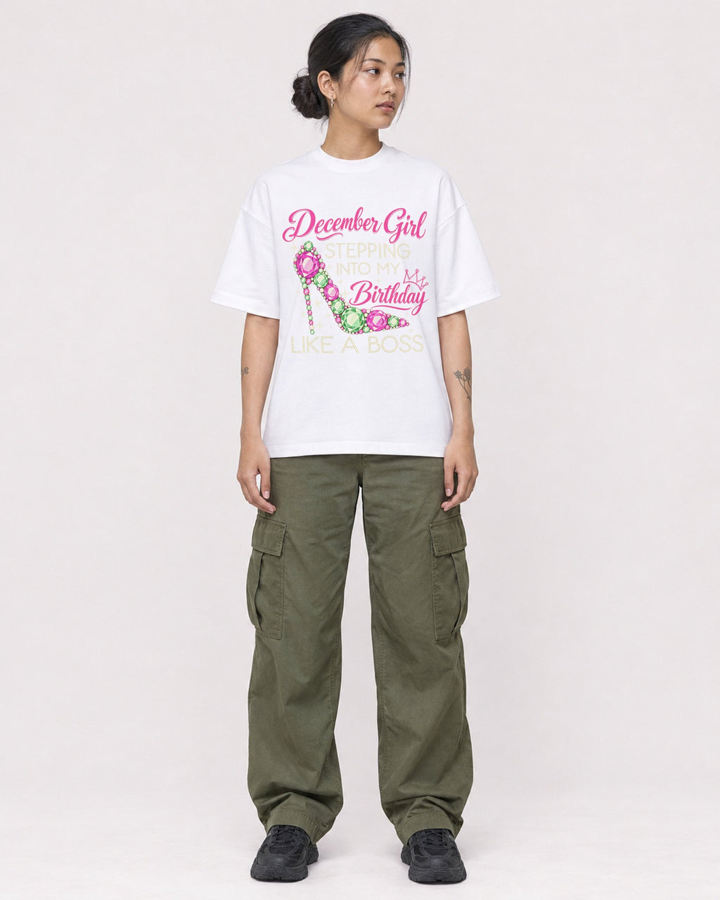 Mockup Boxy Heavyweight Tee White female full-body 12
