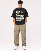 Mockup Boxy Heavyweight Tee Black male full-body 20