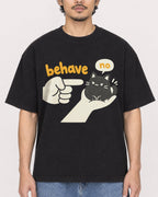Mockup Boxy Heavyweight Tee Black male close-up 02