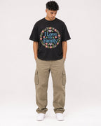 Mockup Boxy Heavyweight Tee Black male full-body 16