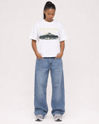 Mockup Boxy Heavyweight Tee White female full-body 25