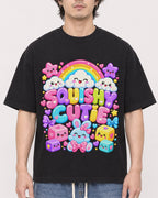 Mockup Boxy Heavyweight Tee Black male close-up 03