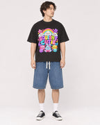 Mockup Boxy Heavyweight Tee Black male full-body 03