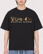 Mockup Boxy Heavyweight Tee Black male close-up 11