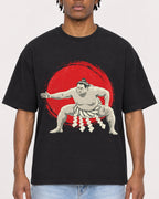 Mockup Boxy Heavyweight Tee Black male close-up 05