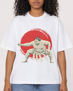 Mockup Boxy Heavyweight Tee White female close-up 05
