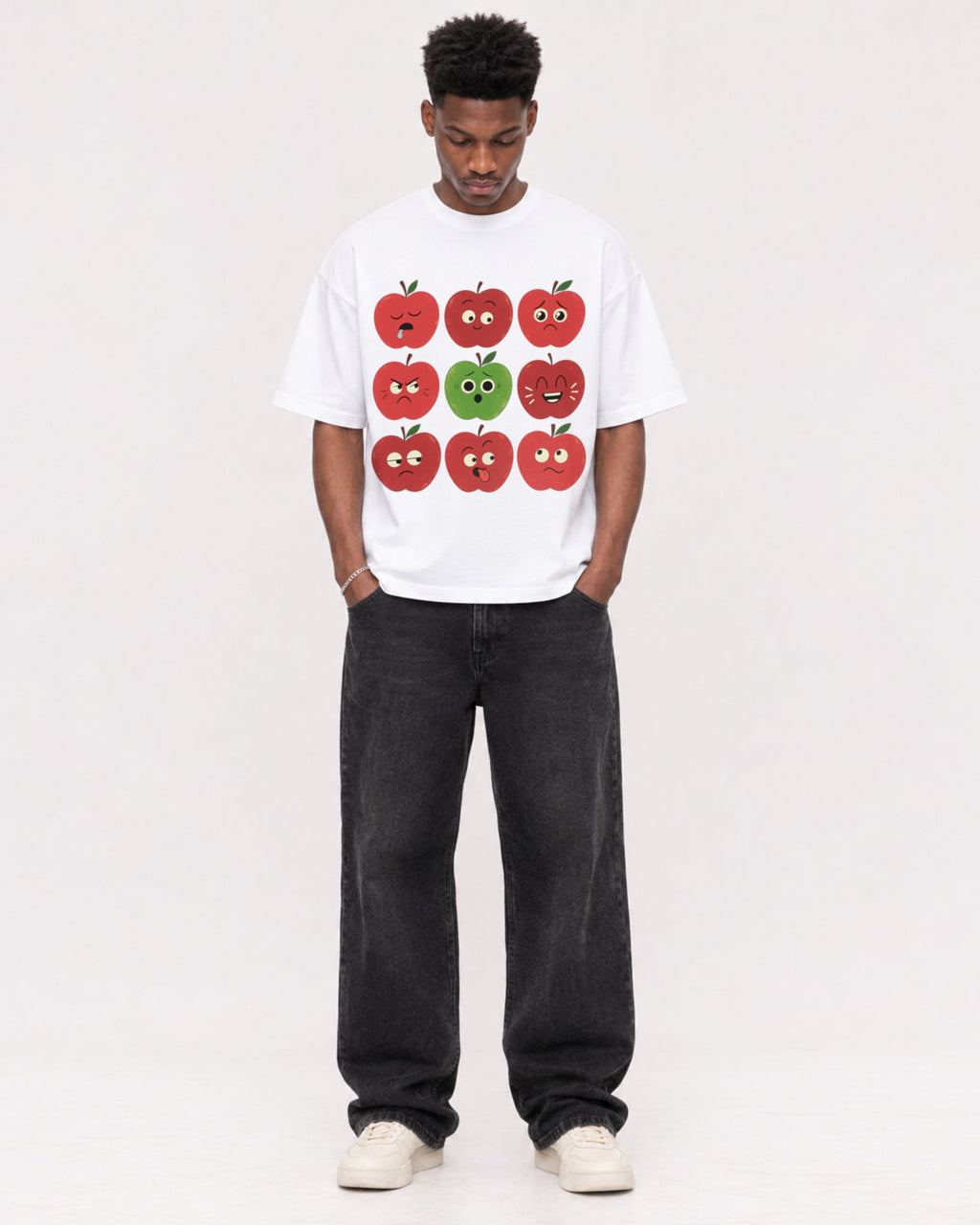 Mockup Boxy Heavyweight Tee White male full-body 15
