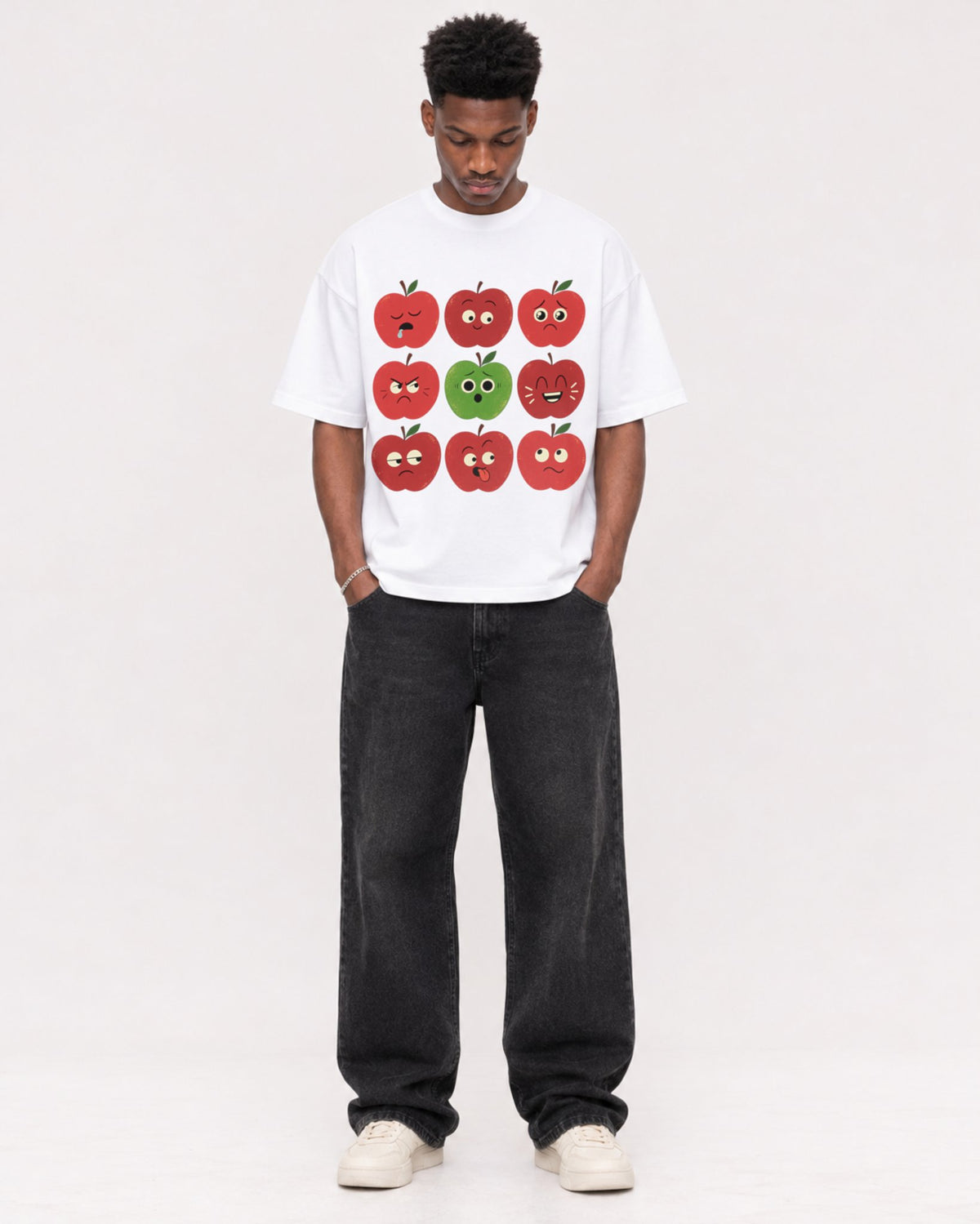Mockup Boxy Heavyweight Tee White male full-body 15