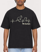 Mockup Boxy Heavyweight Tee Black male close-up 05