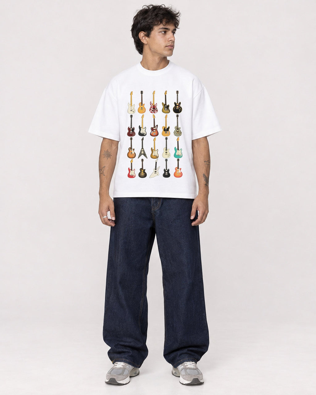 Mockup Boxy Heavyweight Tee White male full-body 06