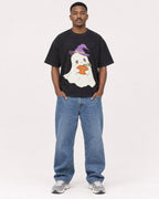 Mockup Boxy Heavyweight Tee Black male full-body 14