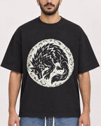 Mockup Boxy Heavyweight Tee Black male close-up 07
