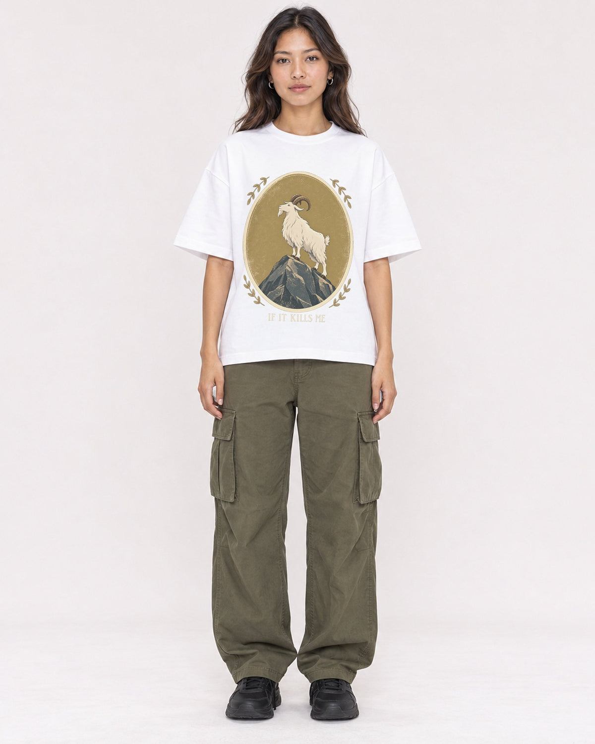 Mockup Boxy Heavyweight Tee White female full-body 02