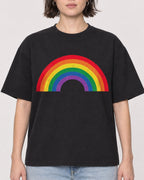 Mockup Boxy Heavyweight Tee Black female close-up 39