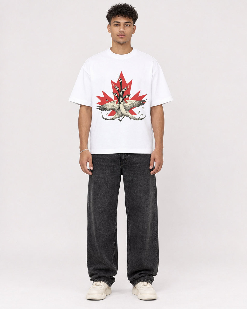Mockup Boxy Heavyweight Tee White male full-body 20