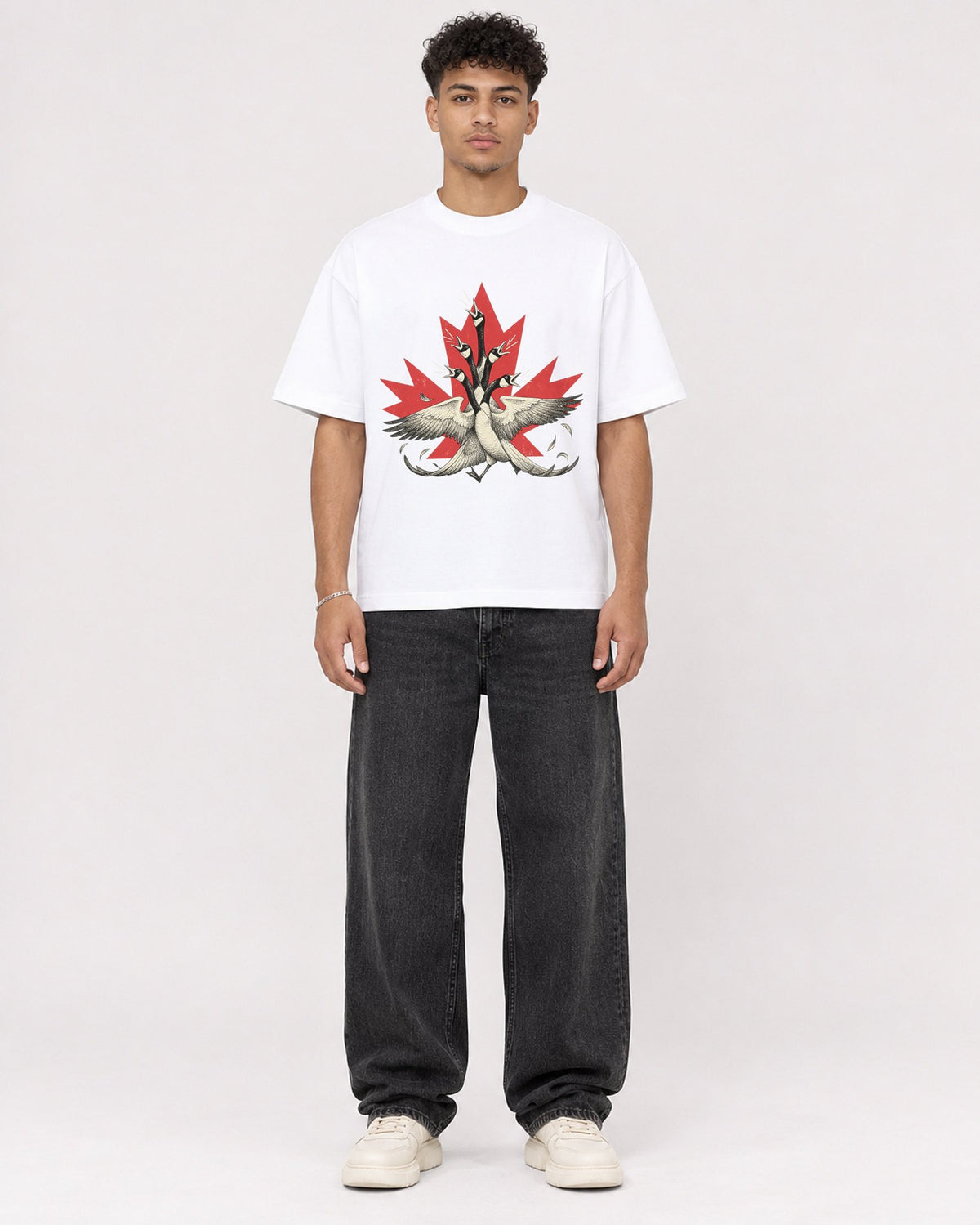 Mockup Boxy Heavyweight Tee White male full-body 20