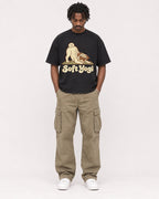 Mockup Boxy Heavyweight Tee Black male full-body 04