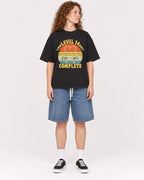 Mockup Boxy Heavyweight Tee Black female full-body 09