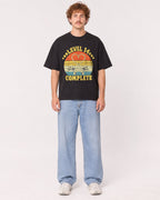 Mockup Boxy Heavyweight Tee Black male full-body 09
