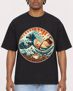 Mockup Boxy Heavyweight Tee Black male close-up 05