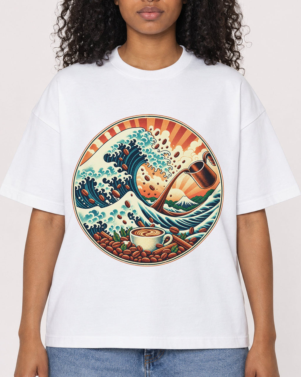 Mockup Boxy Heavyweight Tee White female close-up 05