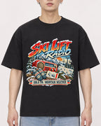 Mockup Boxy Heavyweight Tee Black male close-up 01