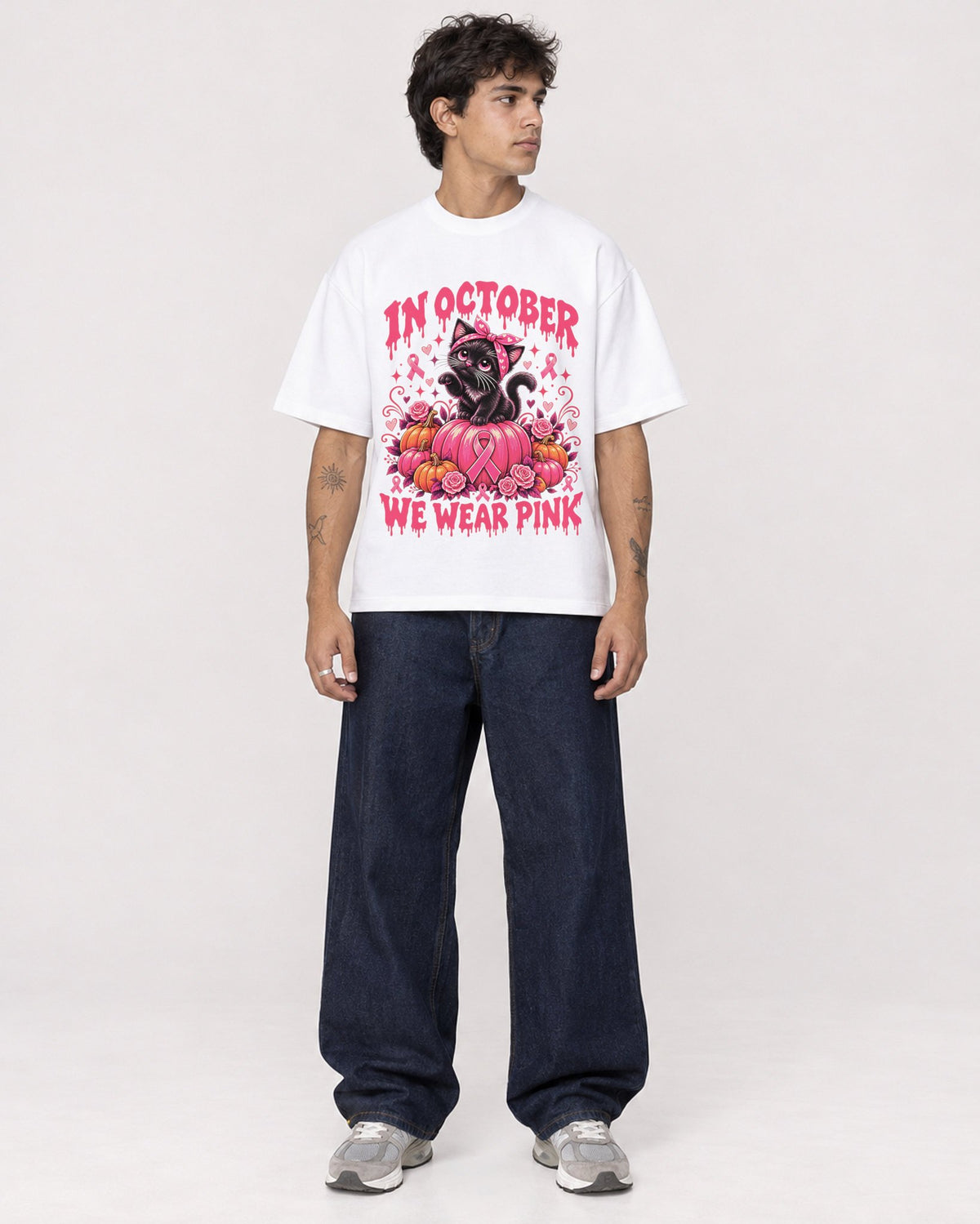 Mockup Boxy Heavyweight Tee White male full-body 06