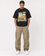 Mockup Boxy Heavyweight Tee Black male full-body 40