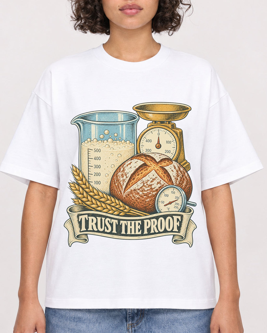 Mockup Boxy Heavyweight Tee White female close-up 40