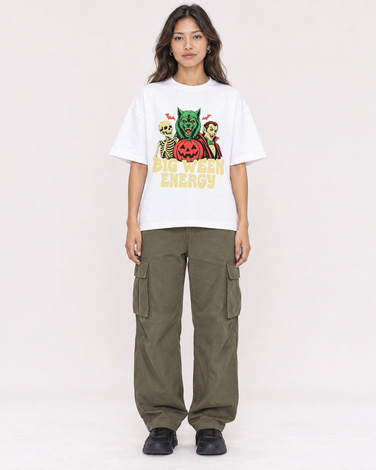 Mockup Boxy Heavyweight Tee White female full-body 02