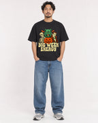 Mockup Boxy Heavyweight Tee Black male full-body 02