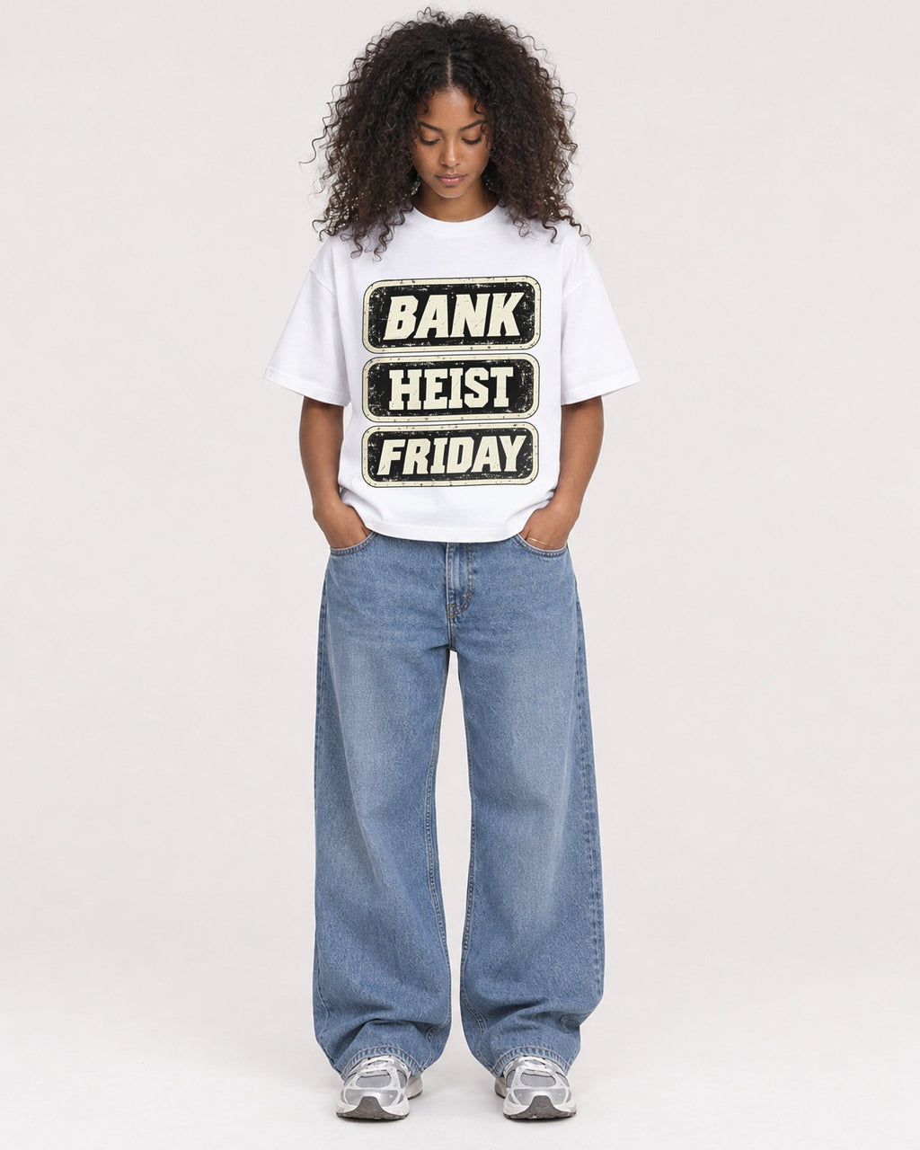 Mockup Boxy Heavyweight Tee White female full-body 05