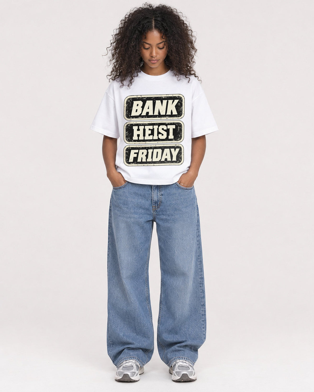 Mockup Boxy Heavyweight Tee White female full-body 05